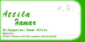 attila hamar business card